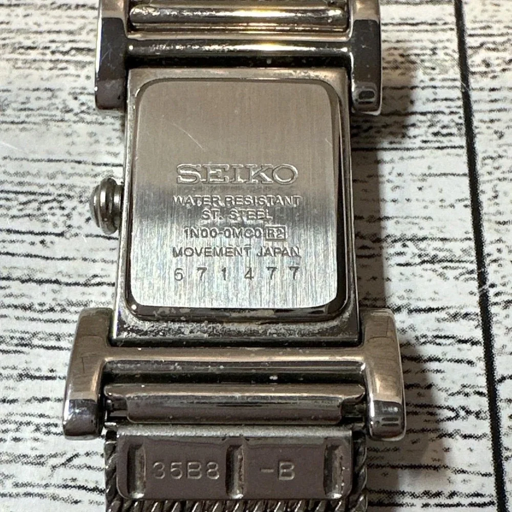 SEIKO Women's Stainless Quartz Watch Mesh Bracelet 1N00-OMCO R2 Vintage Untested